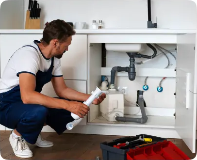 Whole-home plumbing overhaul under a kitchen sink